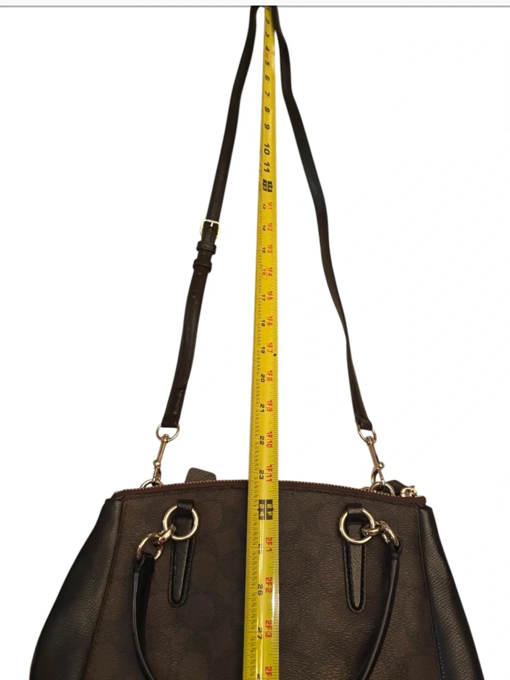 Coach Christie Carryall in signature brown and black monogram